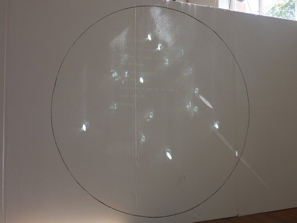o0o — LHS wall with projection and glass discs